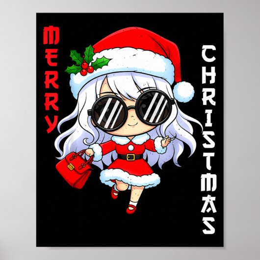 Cute Anime Christmas Pajama Outfit Funny Holiday F Poster (Vorne)