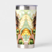 Cute Anime Fairy and Chibi Dragon Thermobecher (Links)