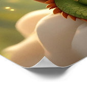 Cute Anime Fairy Girl and Chibi Dragon Poster (Ecke)