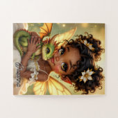 Cute Anime Fairy Girl and Chibi Dragon Puzzle (Horizontal)
