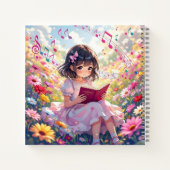 Cute Anime Girl Reading a Book Personalized Notizblock (Rückseite)