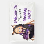 Cute Anime Girl's Birthday Party Banner (Vertikal)