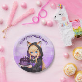 Cute Anime Girl's Birthday Party Pappteller (Party)