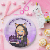 Cute Anime Girl's Birthday Party Pappteller (Party)