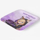 Cute Anime Girl's Birthday Party Pappteller (Gewinkelt)