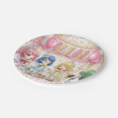 Cute Anime Girl's Ice Cream Birthday Party Pappteller (Schrägansicht)