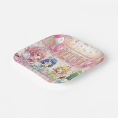 Cute Anime Girl's Ice Cream Birthday Party   Pappteller (Gewinkelt)