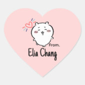 Cute anime  Herz-Aufkleber (Vorderseite)