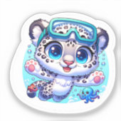 Cute Anime Kawaii Snow Leopard Stickers Aufkleber (Vorderseite)