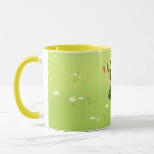 Cute anime redhead Saint Patrick's Day   Tasse (Links)