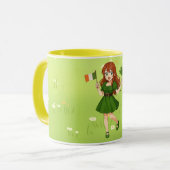 Cute anime redhead Saint Patrick's Day   Tasse (Vorderseite Links)