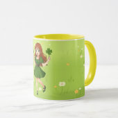 Cute anime redhead Saint Patrick's Day   Tasse (VorderseiteRechts)