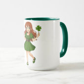 Cute anime redhead Saint Patrick's Day   Tasse (VorderseiteRechts)