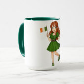 Cute anime redhead Saint Patrick's Day   Tasse (Vorderseite Links)