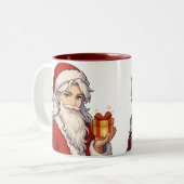 Cute Anime Santa Mug-Holiday Christmas Coffee Cup Zweifarbige Tasse (Vorderseite Links)