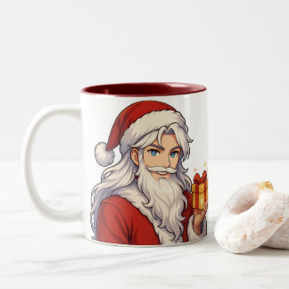 Cute Anime Santa Mug-Holiday Christmas Coffee Cup Zweifarbige Tasse