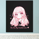 Cute Anime Valentine Sweatshirt Leinwanddruck (Insitu (Holzboden))