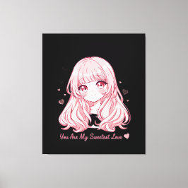 Cute Anime Valentine Sweatshirt Leinwanddruck