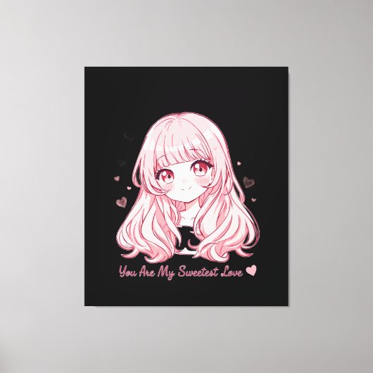 Cute Anime Valentine Sweatshirt Leinwanddruck (Vorderseite)
