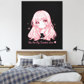 Cute Anime Valentine Sweatshirt Leinwanddruck (Insitu (Schlafzimmer))