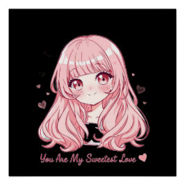 Cute Anime Valentine Sweatshirt Poster