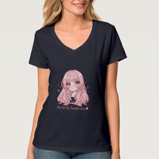 Cute Anime Valentine Sweatshirt T-Shirt (Vorderseite)