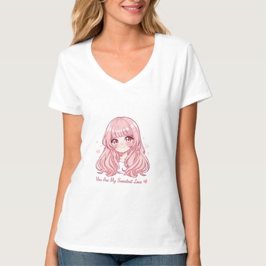 Cute Anime Valentine Sweatshirt T-Shirt (Vorderseite)