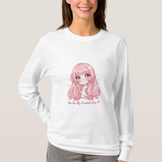 Cute Anime Valentine Sweatshirt T-Shirt (Vorderseite)