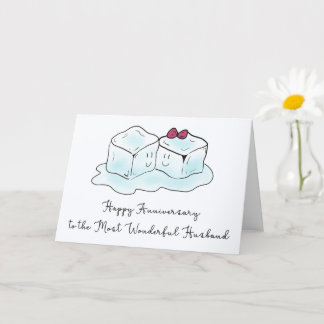 Cute Anniversary Card for Husband Cartoon Ice      Karte