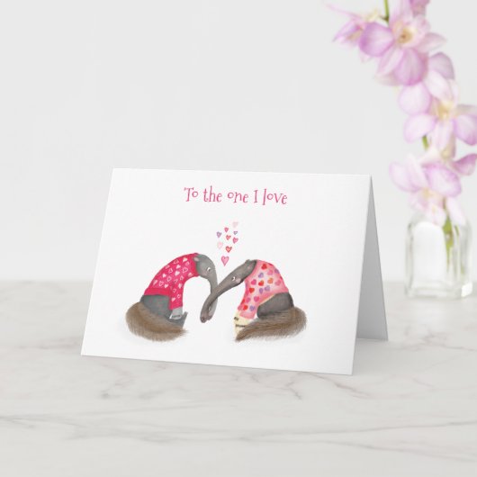 Cute anteaters in love Valentine's Day card Karte (Orchidee)
