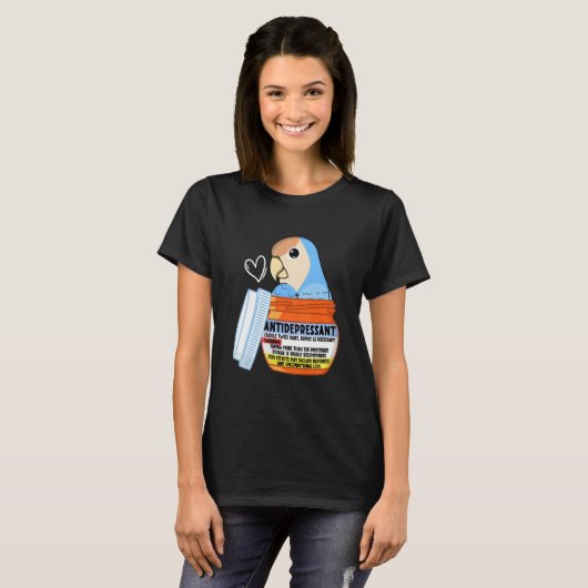 Cute Antidepressant Parrot I Peach faced Blue Love T-Shirt (Vorne ganz)