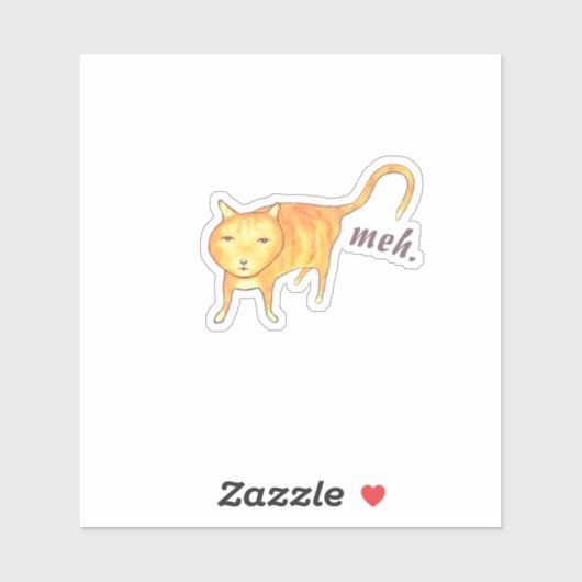Cute Apathetic Orange Cat Aufkleber (Blatt)