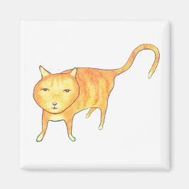 Cute Apathetic Orange Cat Magnet