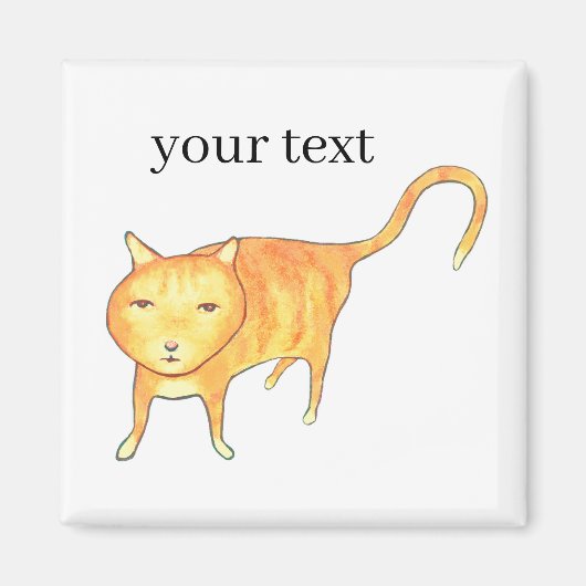 Cute Apathetic Orange Cat Magnet (Vorne)