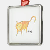 Cute Apathetic Orange Cat Ornament Aus Metall (Links)
