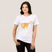 Cute Apathetic Orange Cat Tri-Blend Shirt (Vorderseite voll)