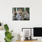 Cute Ape Family Group Hug Photograph Poster (Heimbüro)
