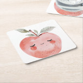 Cute Apfel Gesicht Adorable Frucht Rechteckiger Pappuntersetzer (angewinkelt)