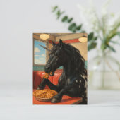 Cute Appaloosa Unicorn Eating Apple Pie Postkarte (Stehend Vorderseite)