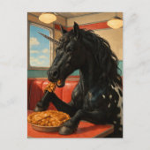 Cute Appaloosa Unicorn Eating Apple Pie Postkarte (Vorderseite)