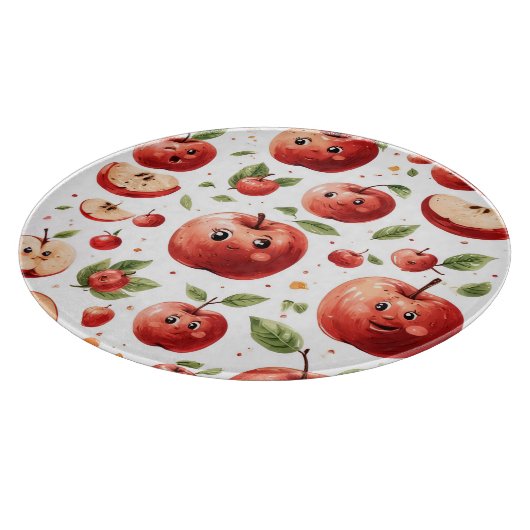 Cute Apple Faces Schneidebrett (Ecke)
