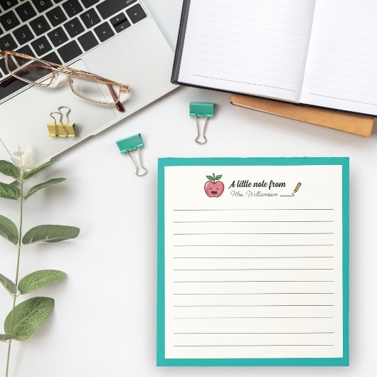 Cute Apple Pencil Teacher Appreciation Gift Notizblock