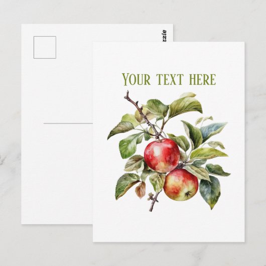 Cute apple vendors customizable  postkarte (Vorne/Hinten)