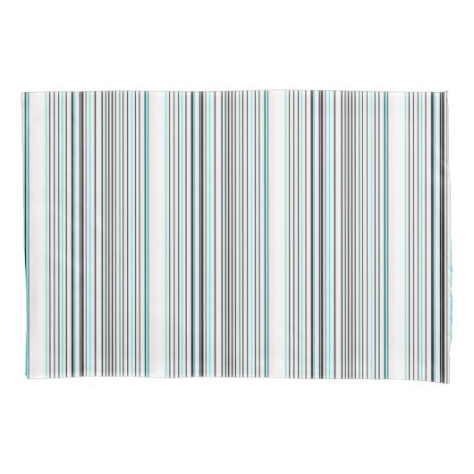 Cute aqua gray stripes kissenbezug (Vorderseite-Links)