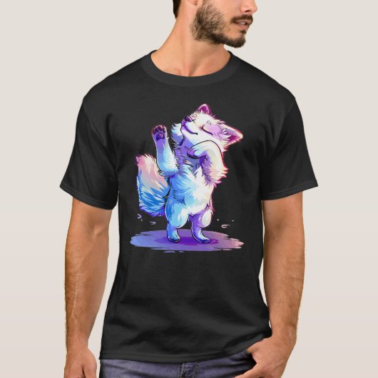 Cute Arctic Fox Dancing T-Shirt (Vorderseite)