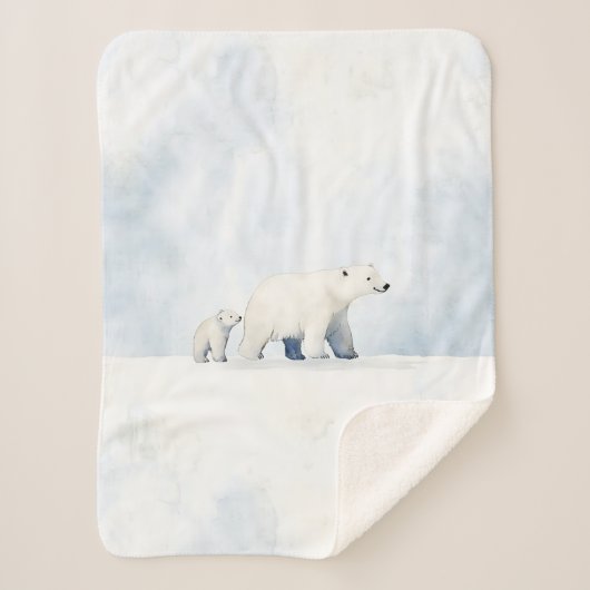 Cute arctic polar bear family sherpadecke (Vorderseite)