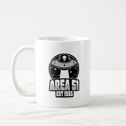 Cute Area 51 Alien-Raumschiff Retro Kaffeetasse (Links)