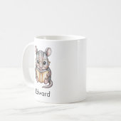 Cute Armadillo Reading a Book Custom Kaffeetasse (Vorderseite Links)