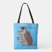 Cute armadillo with graduation cap cartoon  tasche (Rückseite)