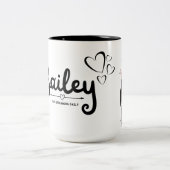 Cute Art Coffee Cup Zweifarbige Tasse (Mittel)